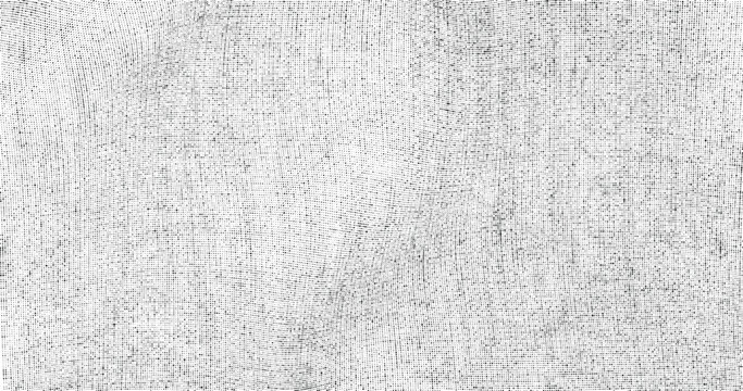 Abstract monochrome halftone pattern with wavy dotted lines on white background