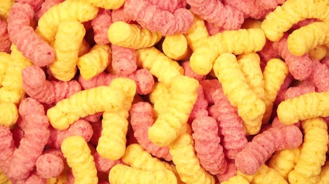 Rotation of colorful corn snakes as a texture