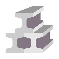 Fototapeta premium Steel Beam Icon - Flat Color