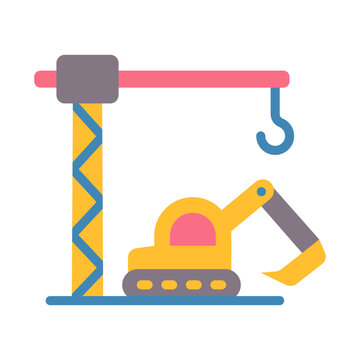 Construction Site Icon - Flat Color