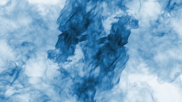 Abstract blue fire explosion with X-ray style inverted colors on light background