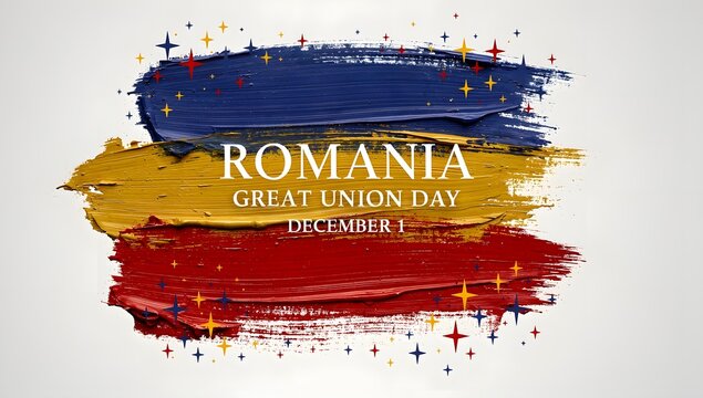 Elegant Romania National Celebration Graphic Design with Flag Colors