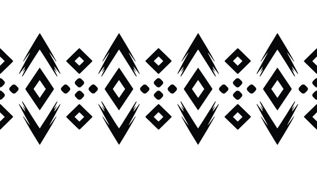 Black tribal ornament pattern