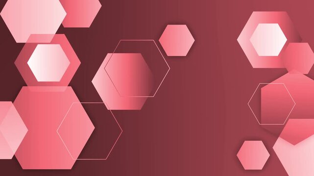Abstract hexagon pattern background with geometric shapes and clean modern design animation