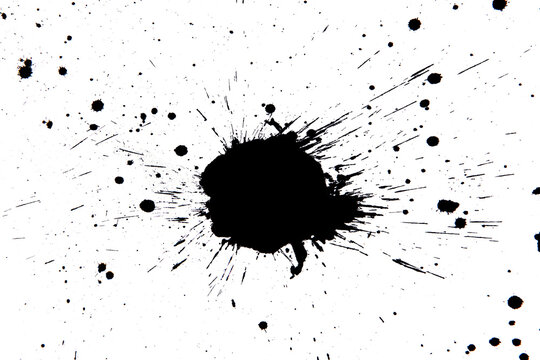 Black Ink Splatter on white Background