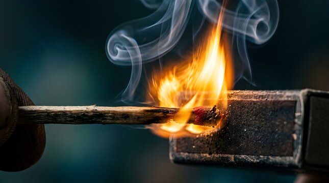 A modern laptop computer is completely consumed by intense flames and thick black smoke billows upwards from the damaged electronic equipment
