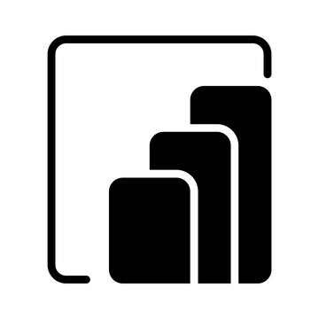 Power Bi Icon - Solid Black