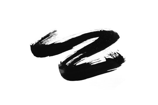 black ink brush strokes on white background