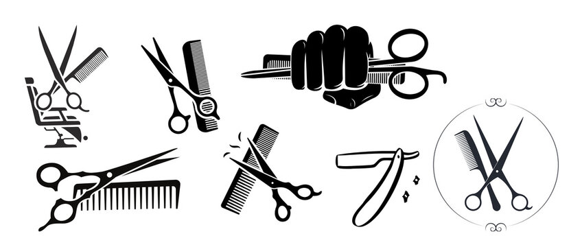 Set of salon logos