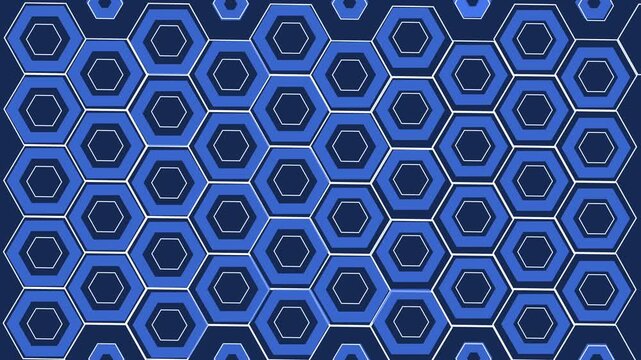 Glowing hexagon pattern background with repeating geometric cells and a digital tech look animation