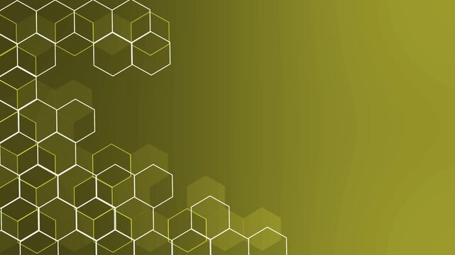 Abstract hexagon pattern gradient background with outlines modern tech style design animation