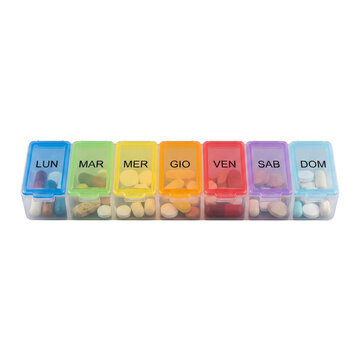 Weekly Seven Day Plastic Pill Box Organizer with Days of Week
