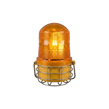 Yellow Industrial Warning Beacon Strobe Light with Wire Guard