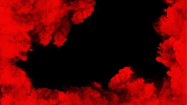 Red smock cloud isolated on black background