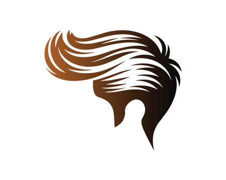 Stylish men hairstyle vector illustration for barbershop logo or hair fashion design