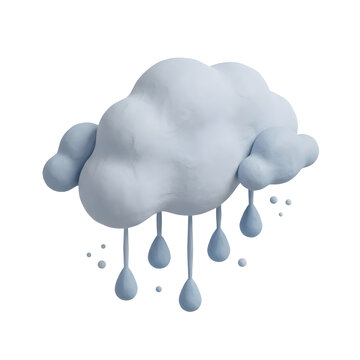 Claymorphic rain cloud