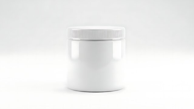 A white plastic container with a screw on lid