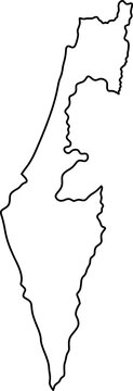 Israel and palestine territory map outline