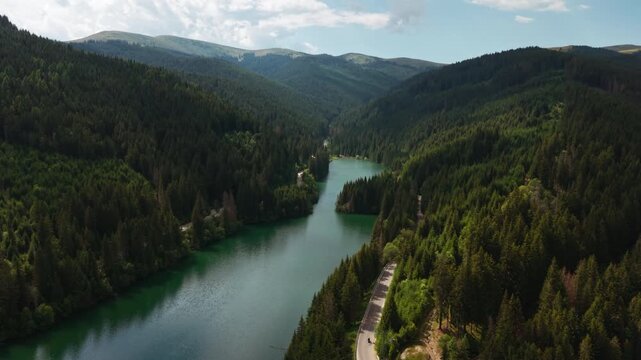Curving Lake Arm Beside the Transbucegi Road