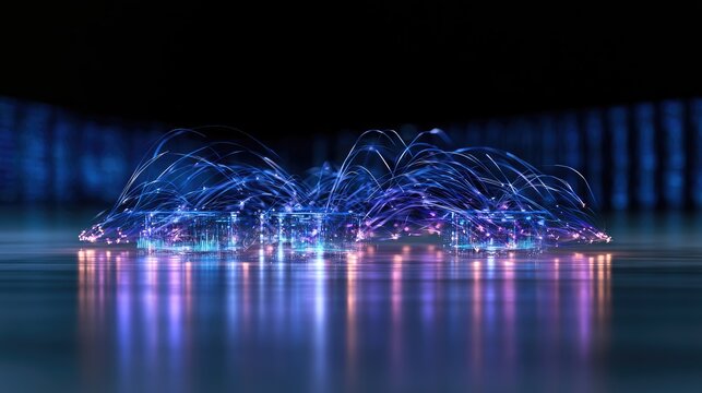 Abstract digital artwork showcasing glowing lines and illuminated shapes, symbolizing technology, innovation, and creativity