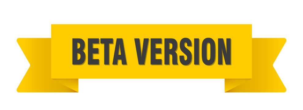 beta version yellow ribbon isolated on transparent background. beta version ribbon
