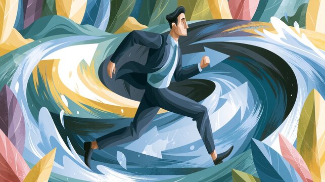 Business transformation and change management concept showing adaptation for improved results. Flat vector character illustration. 