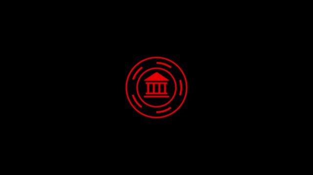 B2G model line animation. Ecommerce animated icon. Shaking head. Business to government. Public administration. Black illustration on black background. HD video with alpha channel. Motion graphic