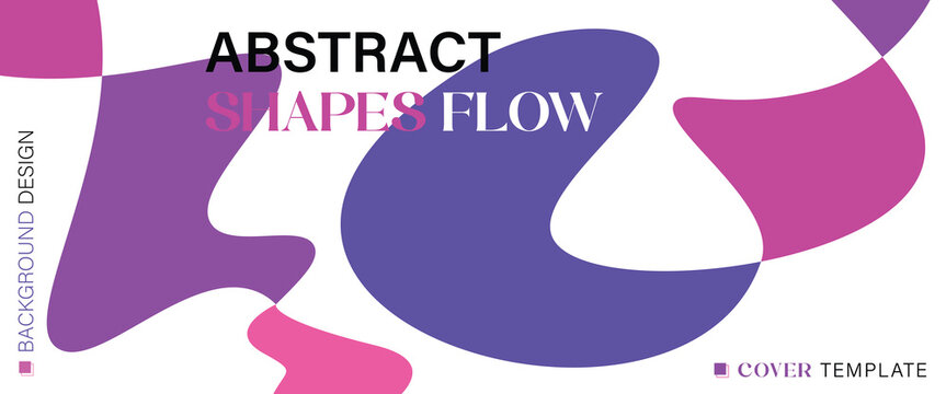 Abstract Liquid Fluid Shapes Flow Background with Purple and Pink Organic Blob Vector Layout Template for Cover Banner Design