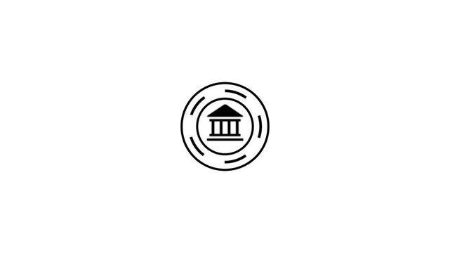 B2G model line animation. Ecommerce animated icon. Shaking head. Business to government. Public administration. Black illustration on white background. HD video with alpha channel. Motion graphic