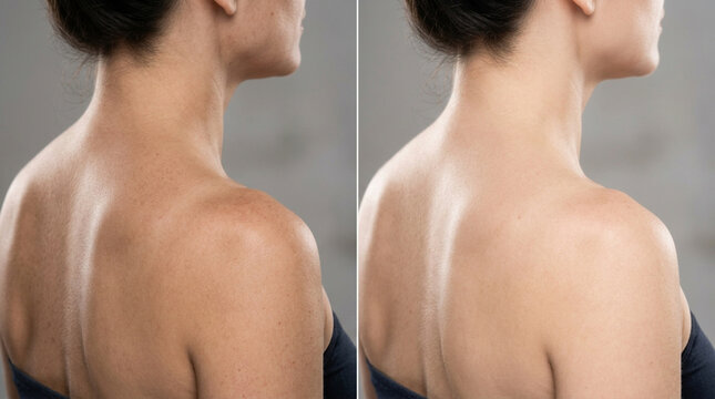 Before and After Skin Treatment: Neck and Shoulder Transformation