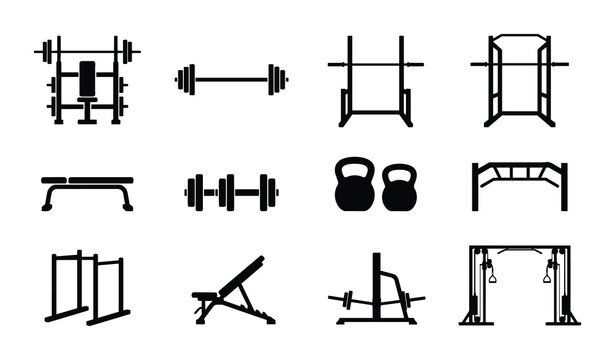 Gym icon set.