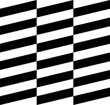 Diagonal black and white striped pattern with slanted parallel bands, bold geometric optical design PNG Isolated on Transparent Background