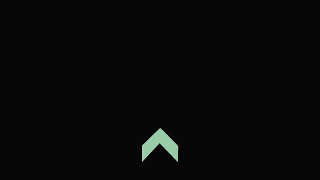 Up arrow animation on black background. Right- directional arrow loop animation .Animated arrow icon pointing up. with alpha channel. arrow isolated video footage. 