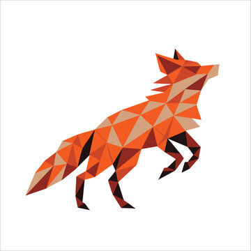 Geometric Fox Vector Illustration Modern Low Poly Animal Design