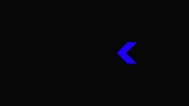 Abstract directional arrow icon animation. Left arrow for road direction. indicates. the direction of the overlay video layer . and looping neon line arrow icon animation 4k video...