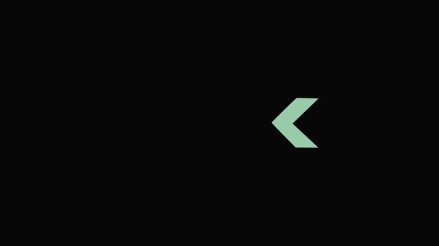 Abstract directional arrow icon animation. Left arrow for road direction. indicates. the direction of the overlay video layer . and looping neon line arrow icon animation 4k video...