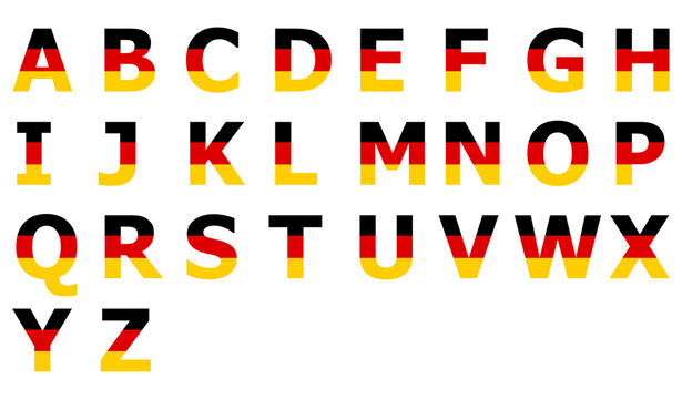 3D Flag of Germany on a text background.