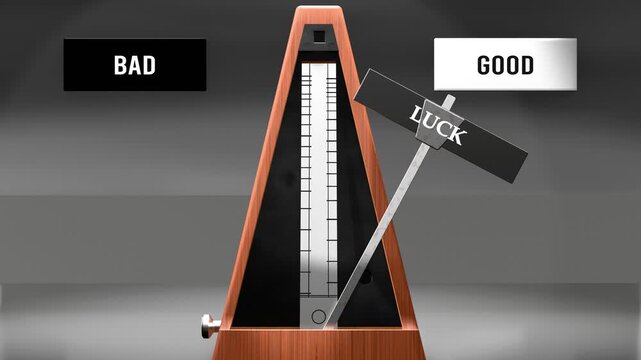 Luck cycles between bad and good. Visualizing a repeated pattern of luck that swings between extremities: bad and good. Repeating transition from bad to good. Made by humans for humans.