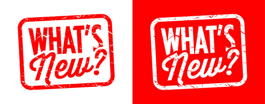 Text "What's new?" on stamp