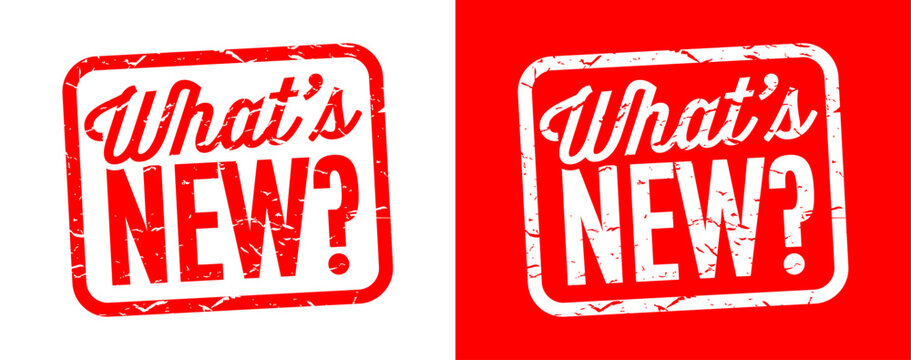 Text "What's new?" on stamp
