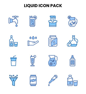 Liquid Two Colour Graphics Icons Pack