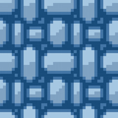 Fototapeta premium Stone Wall Seamless Pattern Pixel