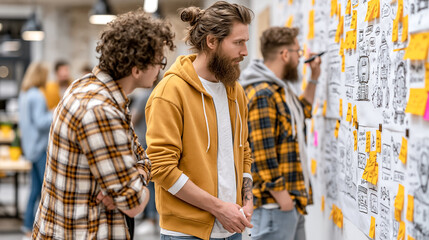 Obraz premium creative_team_sketching_ideas_on_whiteboard