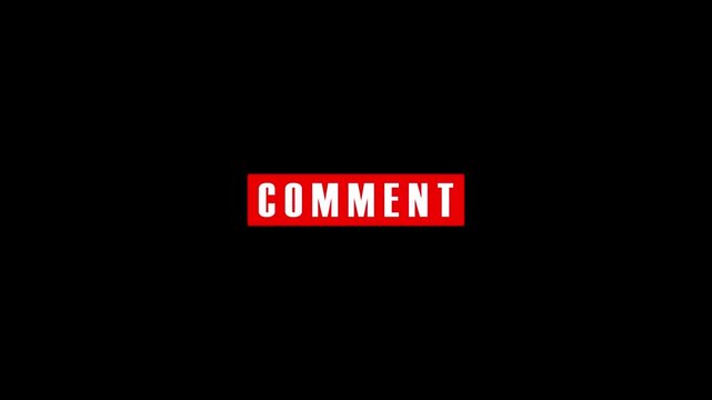 Social Media Comment Button Animation with Cinematic Motion and Red Neon Glow for Engagement