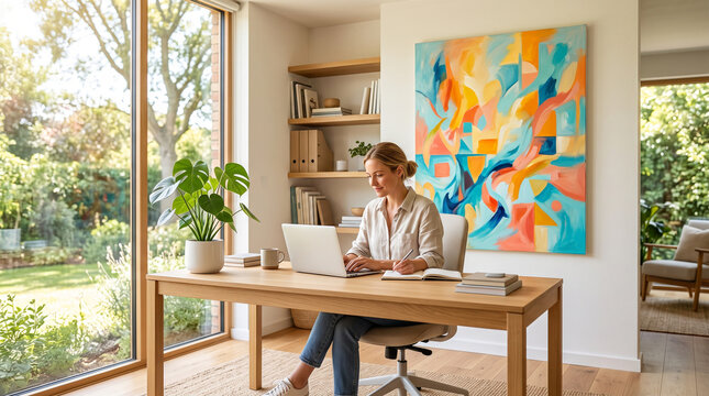 Analyze the psychological effects of integrating positive affirmation visuals into workplace or home environments. What impact do they have on stress levels, motivation, and goal