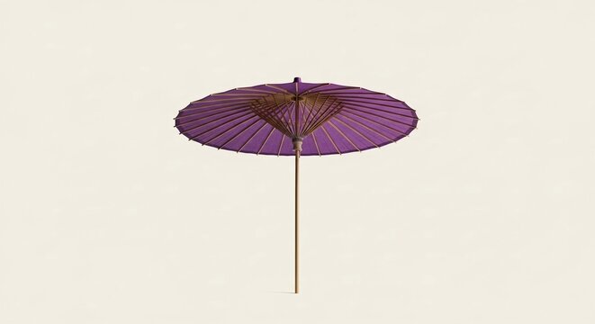 Vibrant Deep Violet Paper Parasol for Cocktails and Decorations