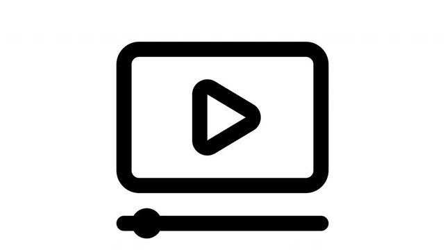 video lesson animated Line Icons Premium 4K, Modern Minimal Outline Motion Graphics Collection