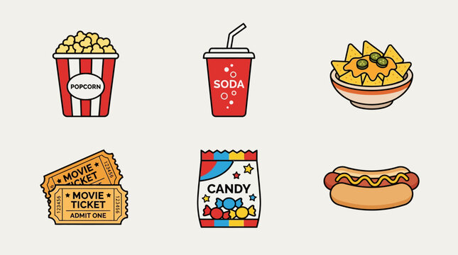 Classic American Movie Snacks And Treats Collection.