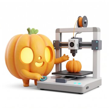 Cute 3D Halloween Pumpkin Using Desktop 3D Printer