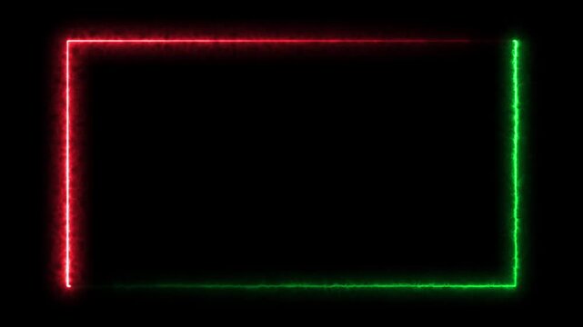 Colorful frame on black background. Seamless looped animation motion graphic.